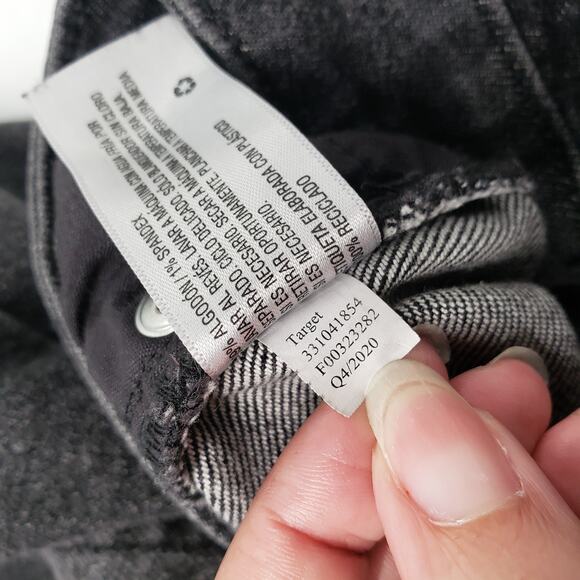 Wild Fable Jean Women 18 Black High Rise Straight Leg Thrashed Grunge Button Fly - Picture 16 of 16